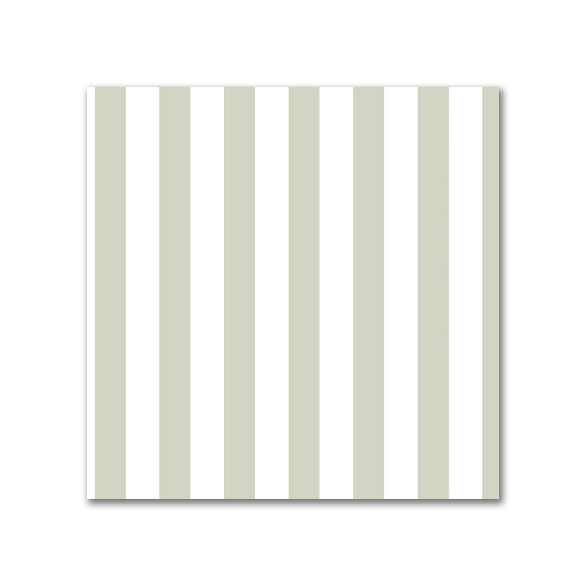 Off-White Cotton Canvas Fabric with Thin Pale Green Bars | Swatch - 21 x 21 cm / 8 x 8 inches