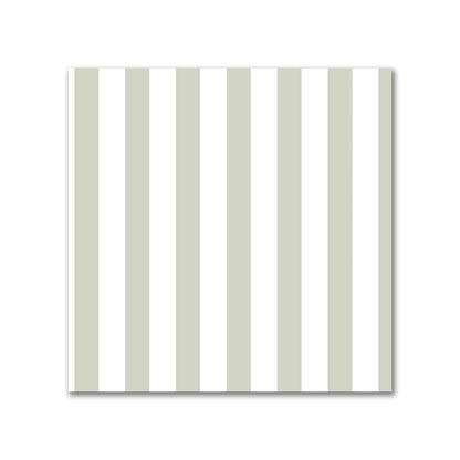 Off-White Cotton Canvas Fabric with Thin Pale Green Bars | Swatch - 21 x 21 cm / 8 x 8 inches