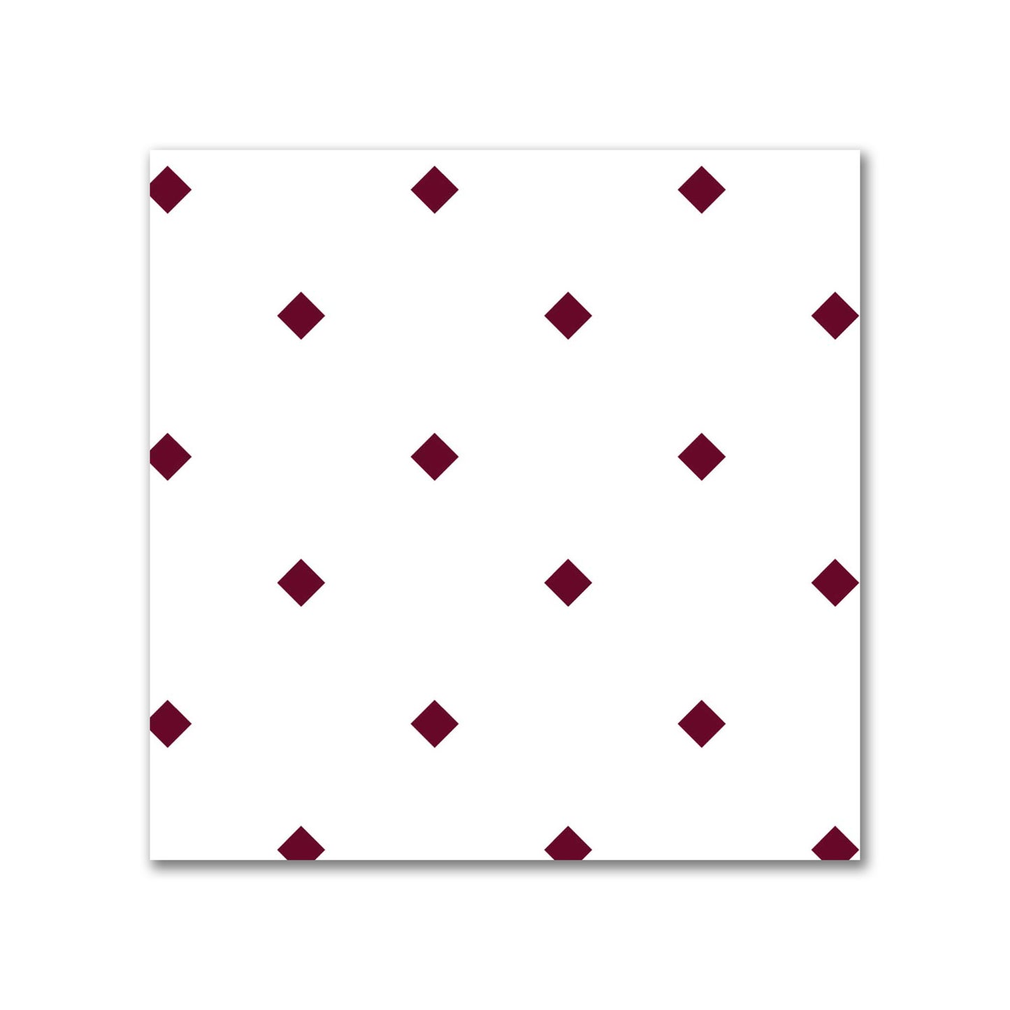 Off-White Cotton Canvas Fabric with Burgundy Red Diamonds, FACC-1281-101