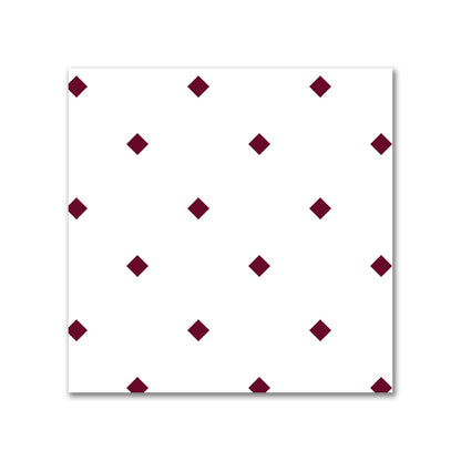 Off-White Cotton Canvas Fabric with Burgundy Red Diamonds, FACC-1281-101
