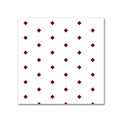 Off-White Cotton Canvas Fabric with Fine Burgundy Red Diamonds, FACC-1281-111
