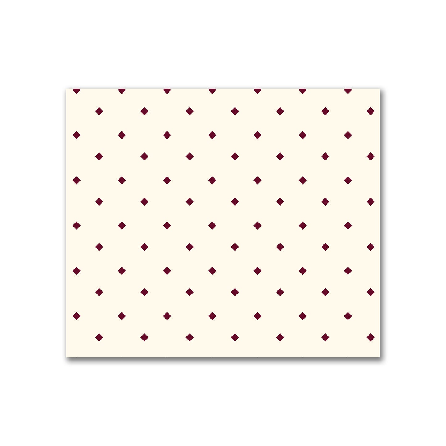 Cotton Canvas Fabric with Burgundy Red Diamonds on Pale Cream, FACC-1283-101