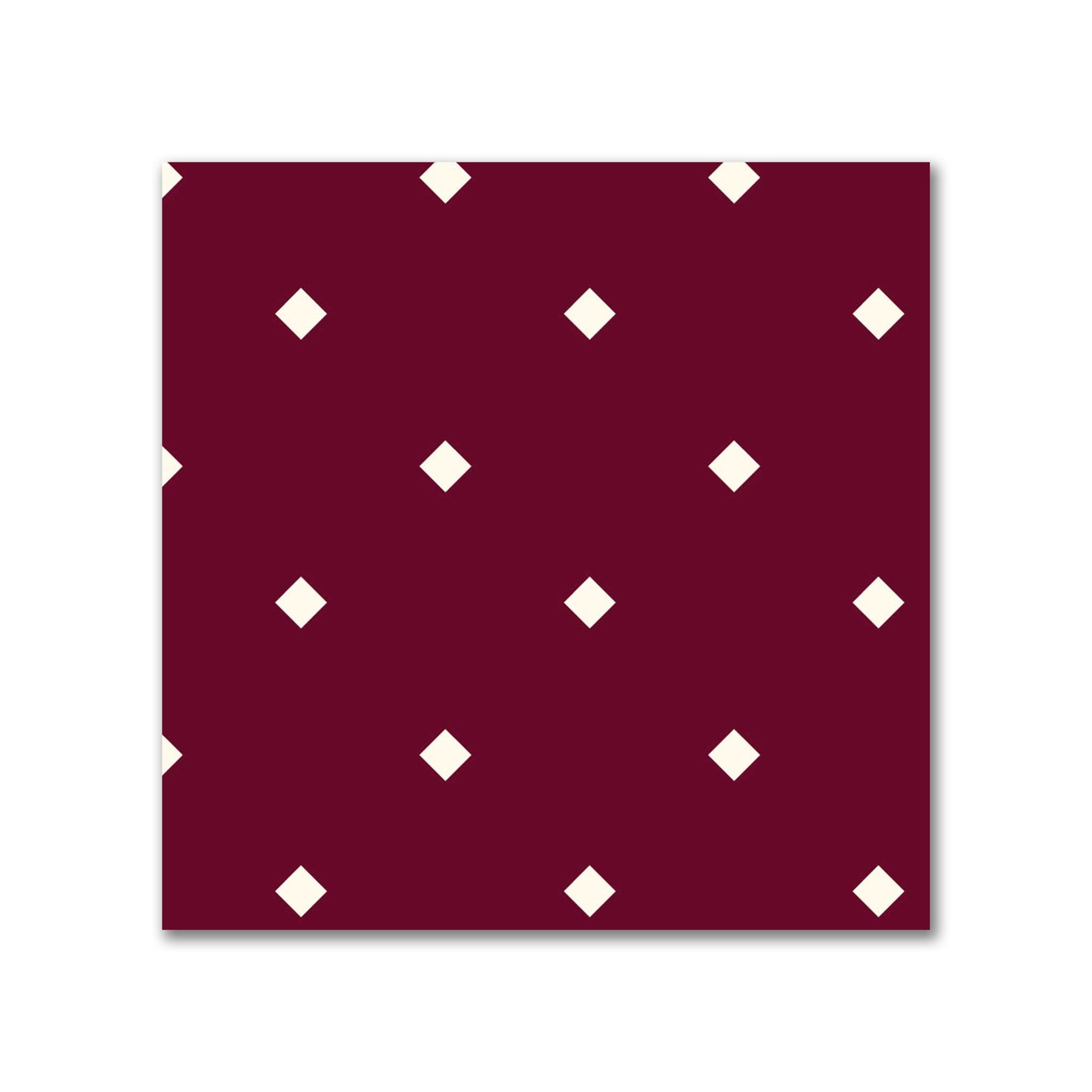 Cotton Canvas Fabric with Pale Cream Diamonds on Burgundy Red, FACC-1283-102