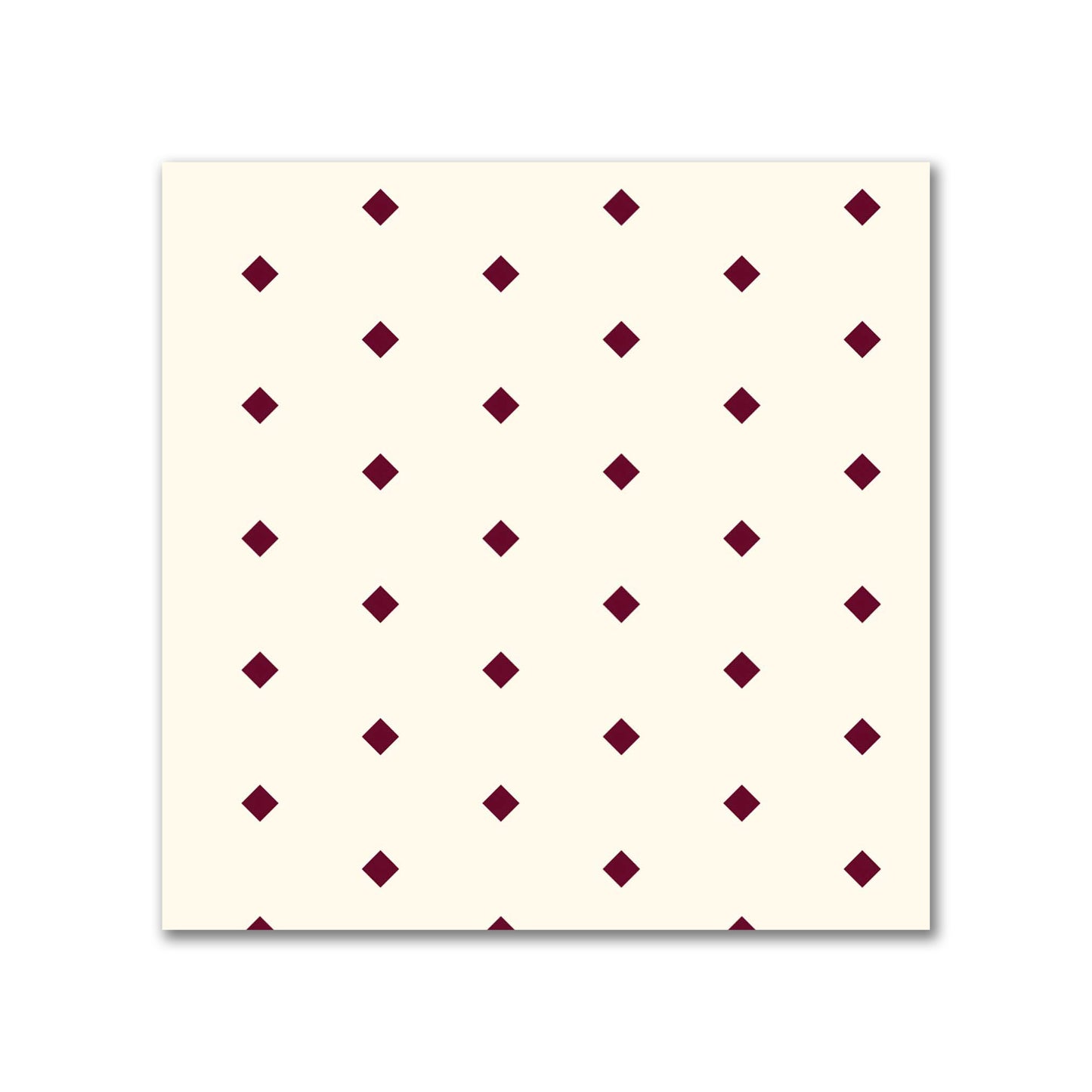 Cotton Canvas Fabric with Fine Burgundy Red Diamonds on Pale Cream, FACC-1283-111