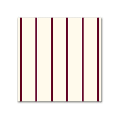 Cotton Canvas Fabric with Fine Burgundy Red Stripes on Pale Cream, FACC-1283-151