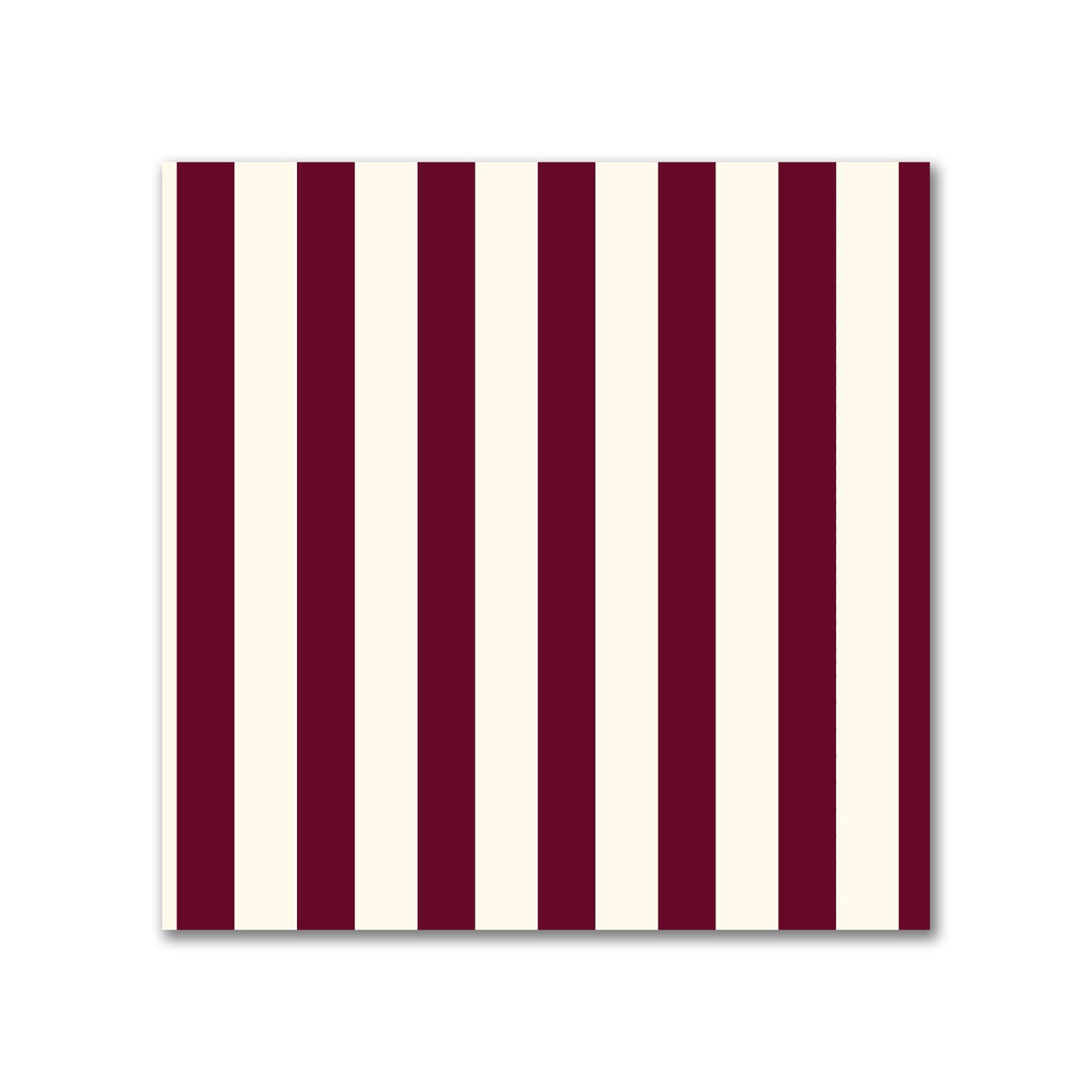Cotton Canvas Fabric with Thin Burgundy Red Bars on Pale Cream, FACC-1283-241