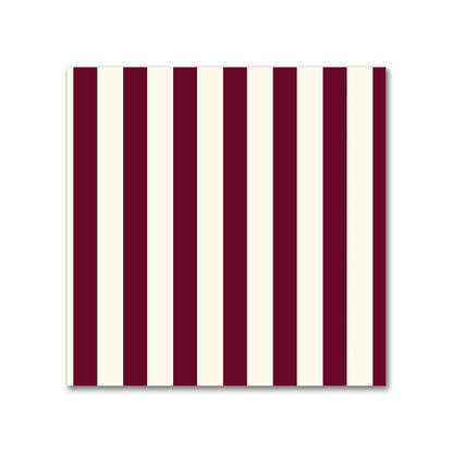 Cotton Canvas Fabric with Thin Burgundy Red Bars on Pale Cream, FACC-1283-241