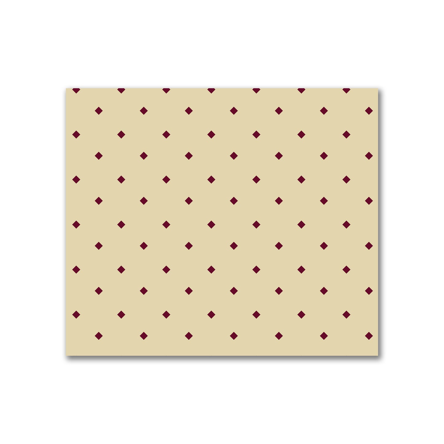 Cotton Canvas Fabric with Burgundy Red Diamonds on Tan, FACC-1284-101