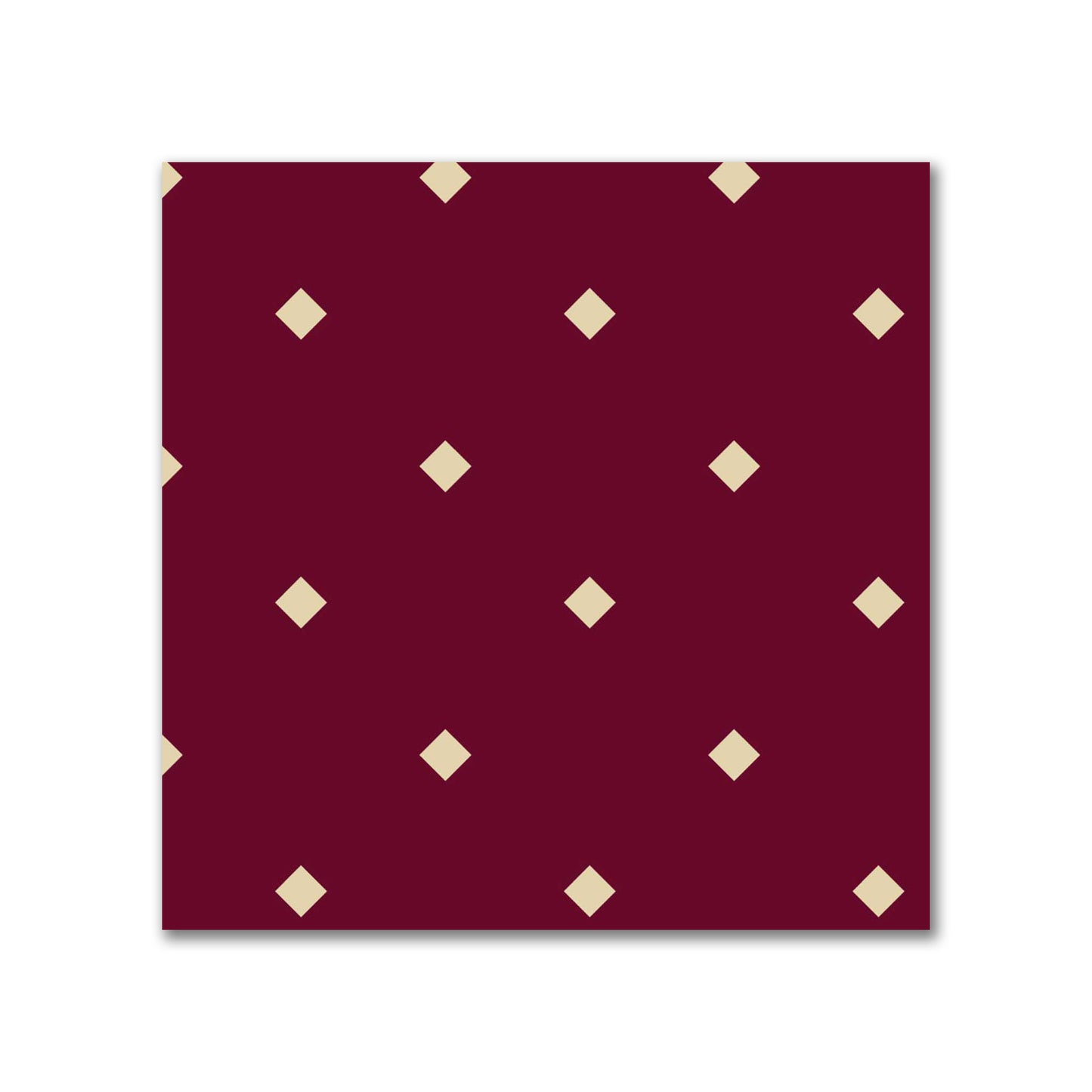 Cotton Canvas Fabric with Tan Diamonds on Burgundy Red, FACC-1284-102