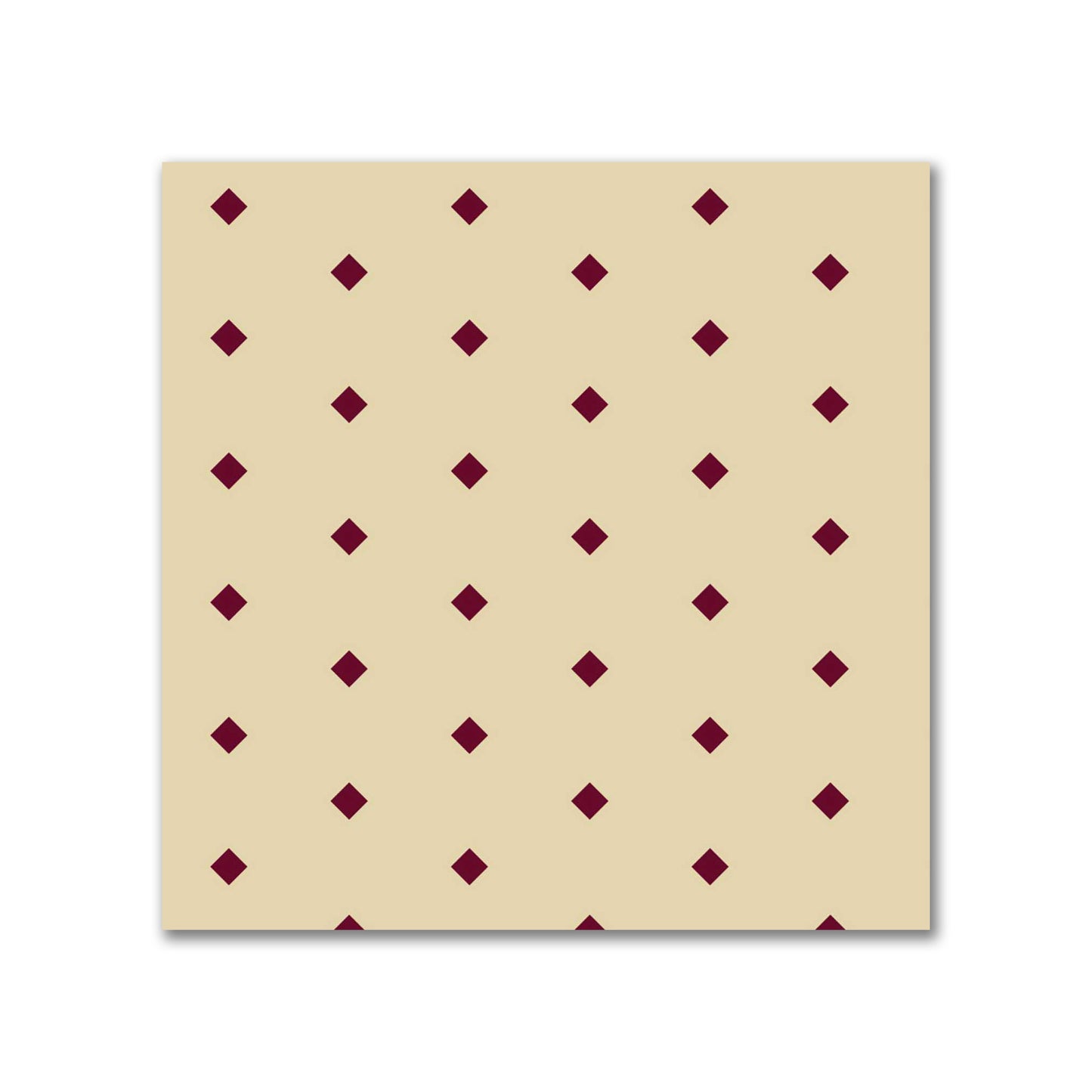 Cotton Canvas Fabric with Fine Burgundy Red Diamonds on Tan, FACC-1284-111