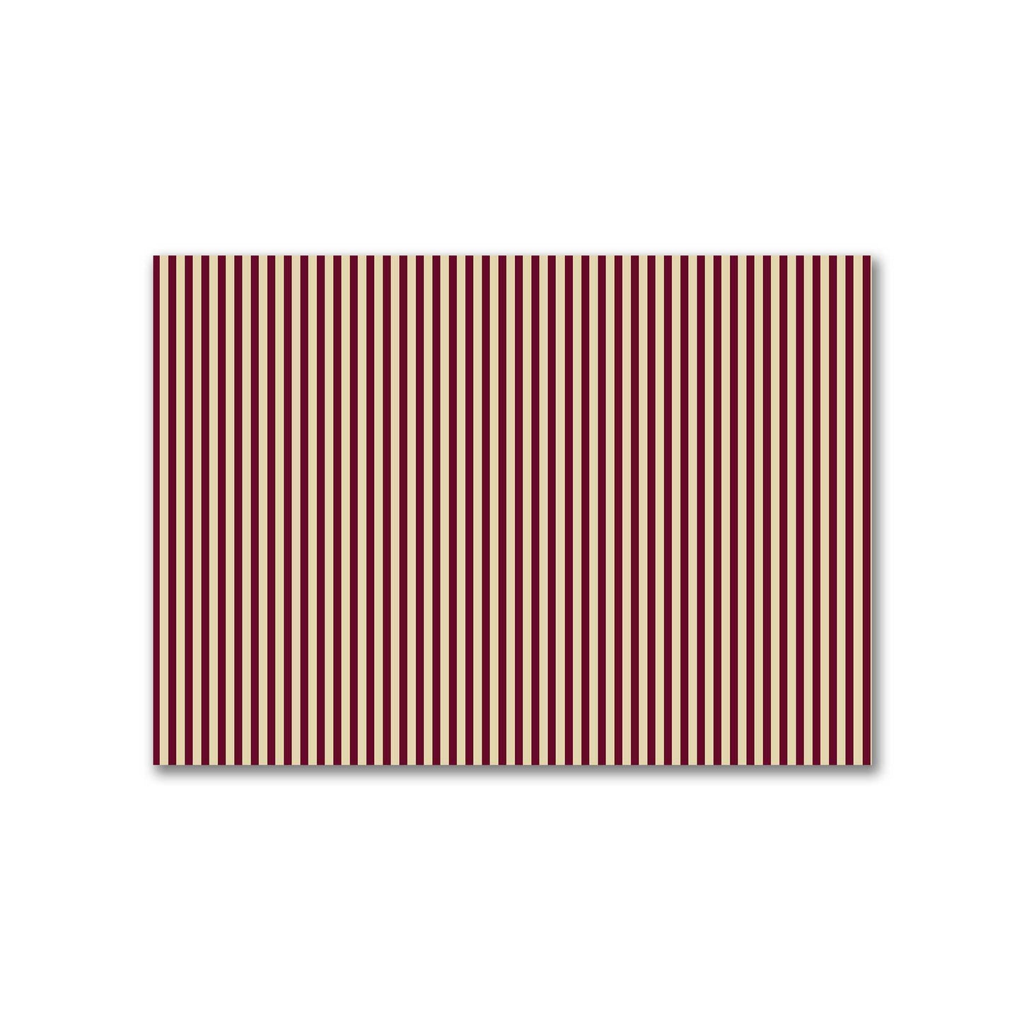 Cotton Canvas Fabric with Thin Burgundy Red Bars on Tan, FACC-1284-241