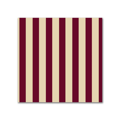 Cotton Canvas Fabric with Thin Burgundy Red Bars on Tan, FACC-1284-241