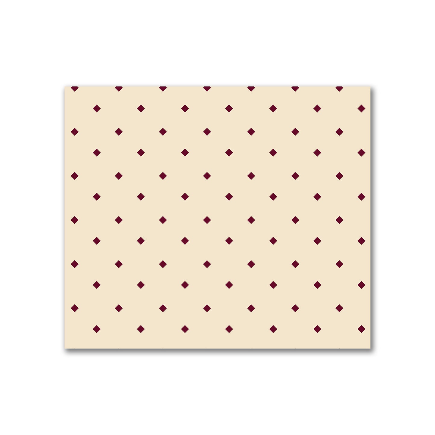Cotton Canvas Fabric with Burgundy Red Diamonds on Beige, FACC-1285-101