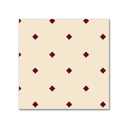Cotton Canvas Fabric with Burgundy Red Diamonds on Beige, FACC-1285-101