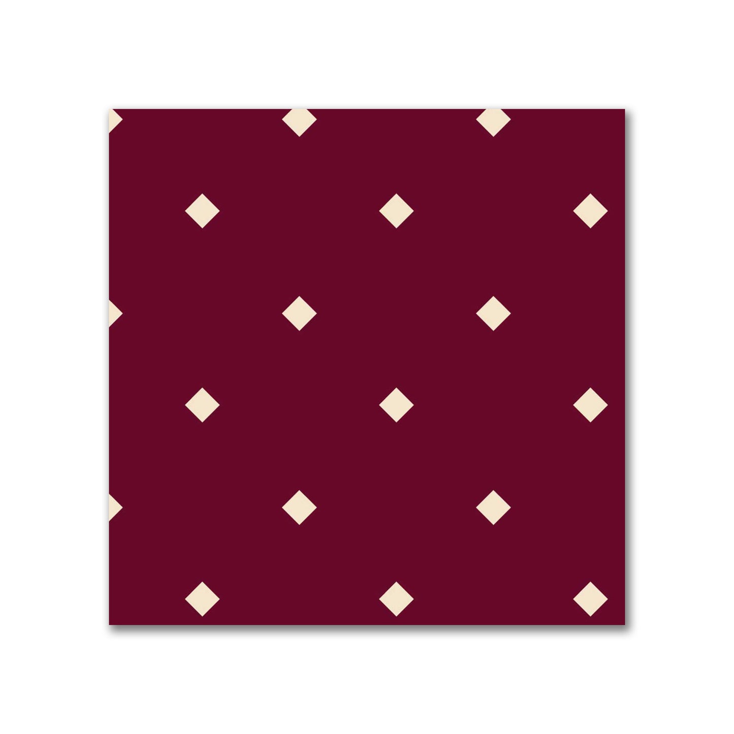 Cotton Canvas Fabric with Beige Diamonds on Burgundy Red, FACC-1285-102