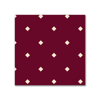 Cotton Canvas Fabric with Beige Diamonds on Burgundy Red, FACC-1285-102