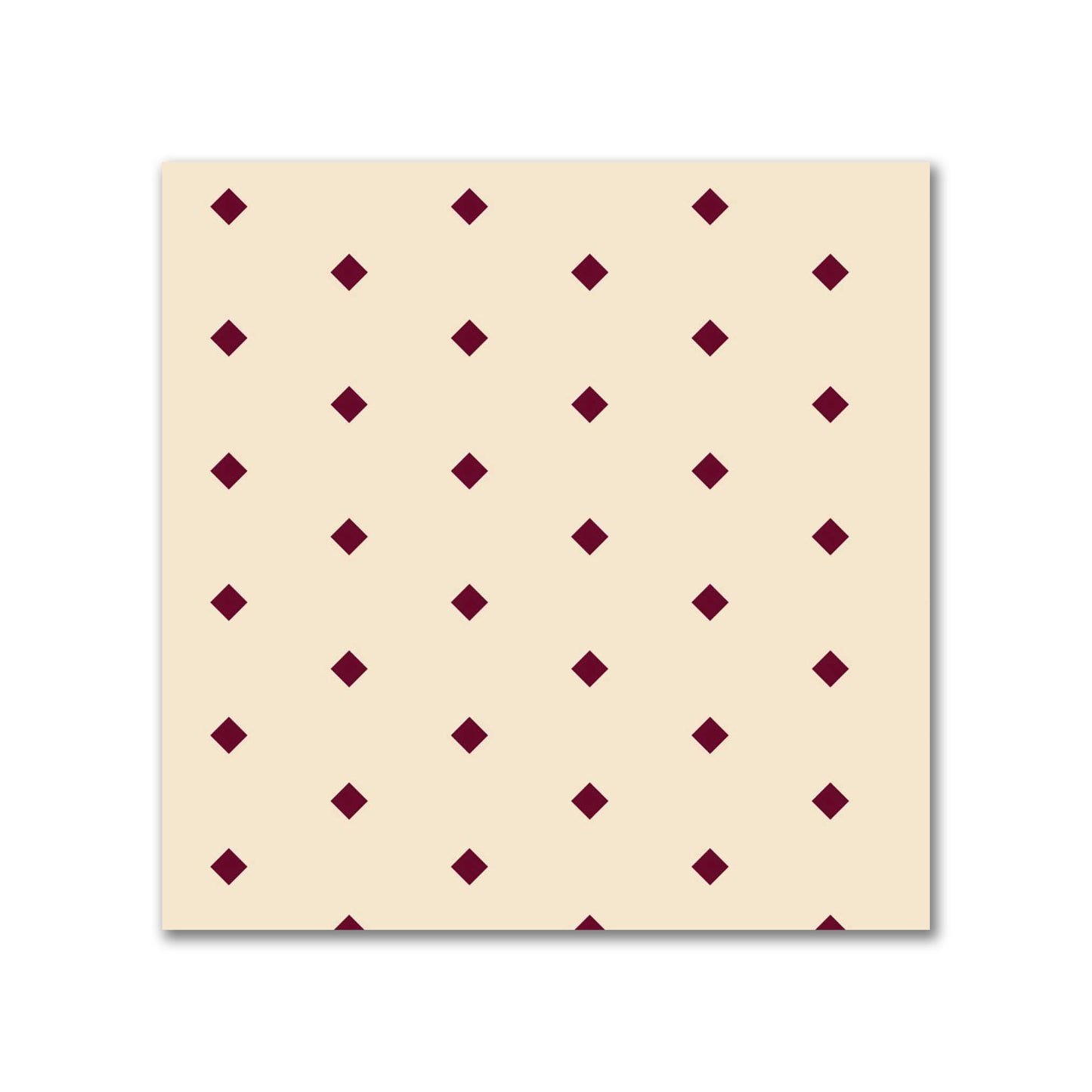 Cotton Canvas Fabric with Fine Burgundy Red Diamonds on Beige, FACC-1285-111