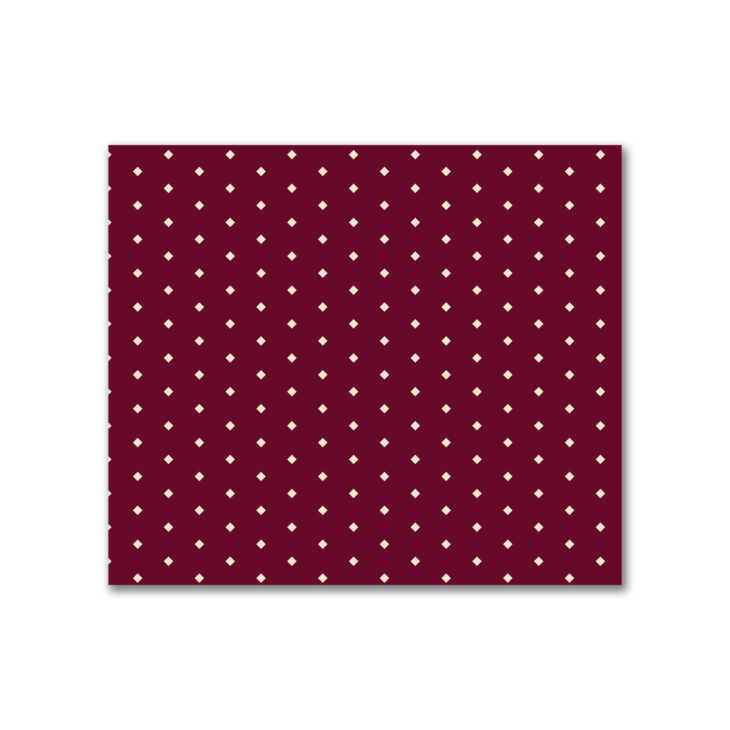 Cotton Canvas Fabric with Fine Beige Diamonds on Burgundy Red, FACC-1285-112