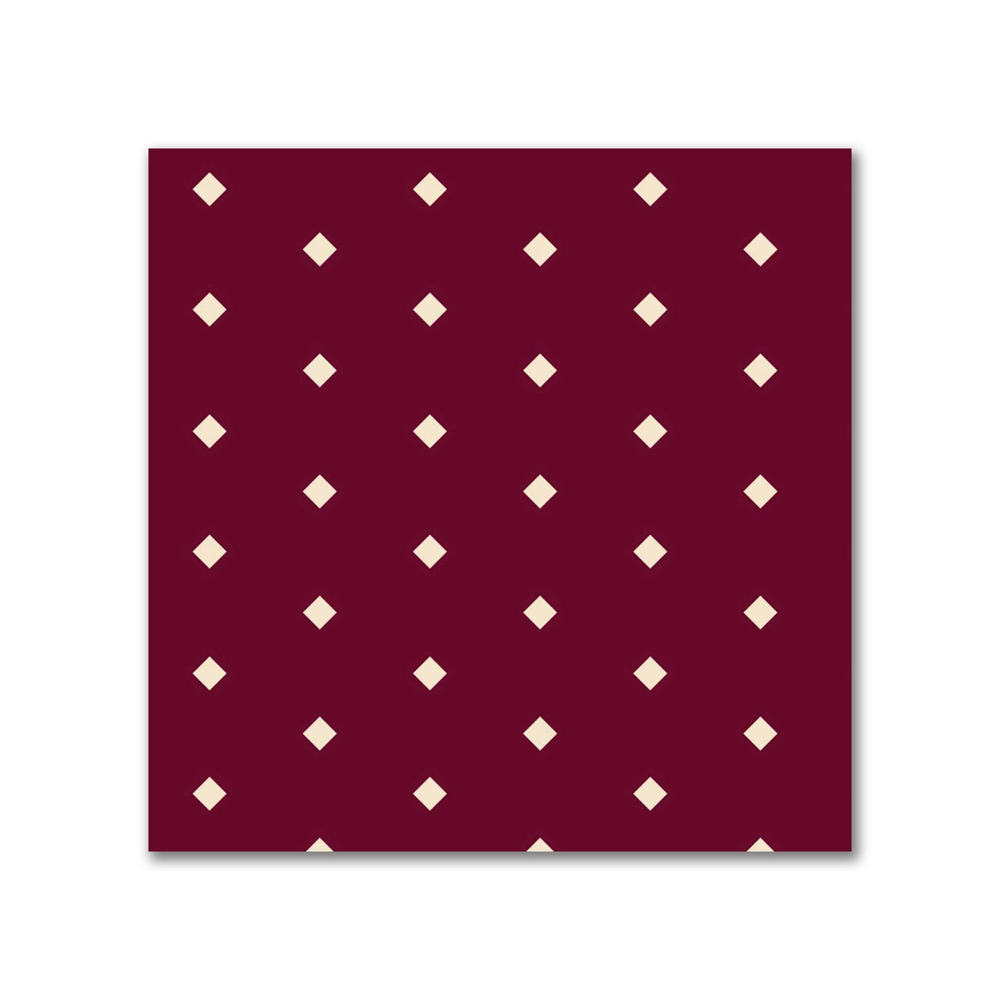 Cotton Canvas Fabric with Fine Beige Diamonds on Burgundy Red, FACC-1285-112