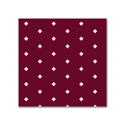 Cotton Canvas Fabric with Fine Beige Diamonds on Burgundy Red, FACC-1285-112