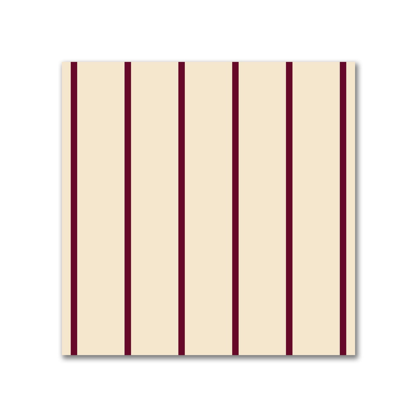 Cotton Canvas Fabric with Fine Burgundy Red Stripes on Beige, FACC-1285-151
