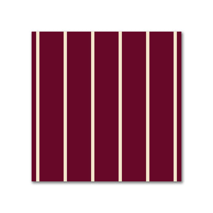 Cotton Canvas Fabric with Fine Beige Stripes on Burgundy Red, FACC-1285-152