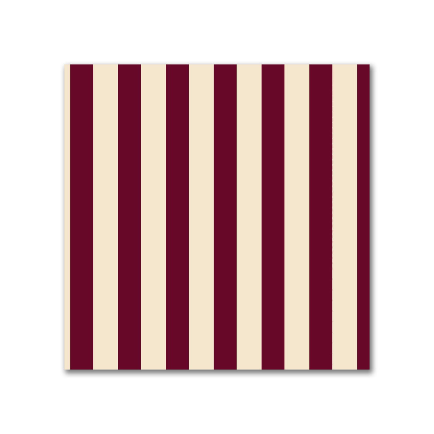 Cotton Canvas Fabric with Thin Burgundy Red Bars on Beige, FACC-1285-241