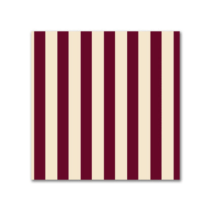 Cotton Canvas Fabric with Thin Burgundy Red Bars on Beige, FACC-1285-241