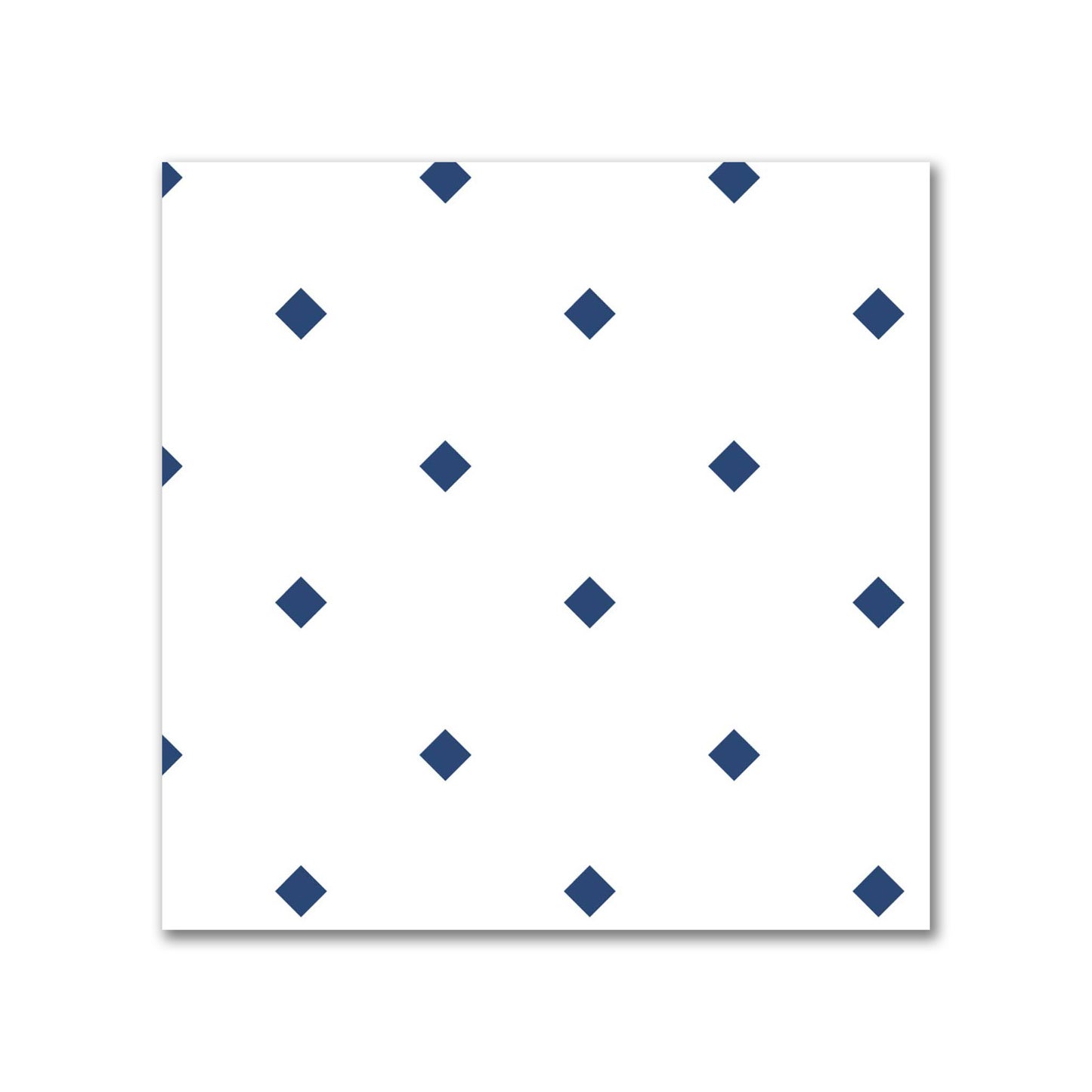 Off-White Cotton Canvas Fabric with Royal Blue Diamonds, FACC-1291-101
