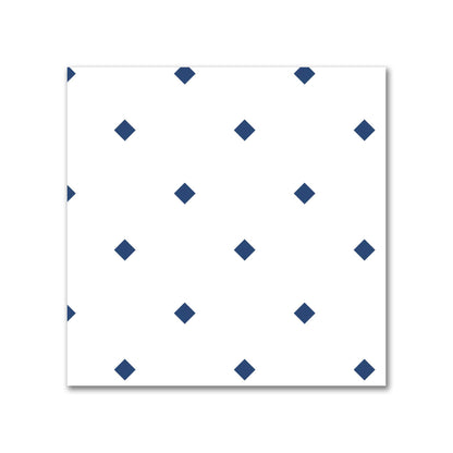 Off-White Cotton Canvas Fabric with Royal Blue Diamonds, FACC-1291-101