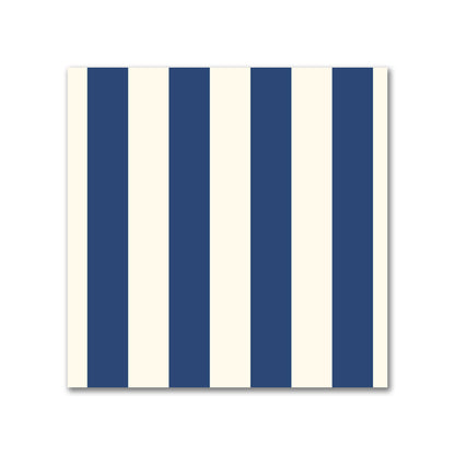 Cotton Canvas Fabric with Royal Blue Bars on Pale Cream, FACC-1293-051