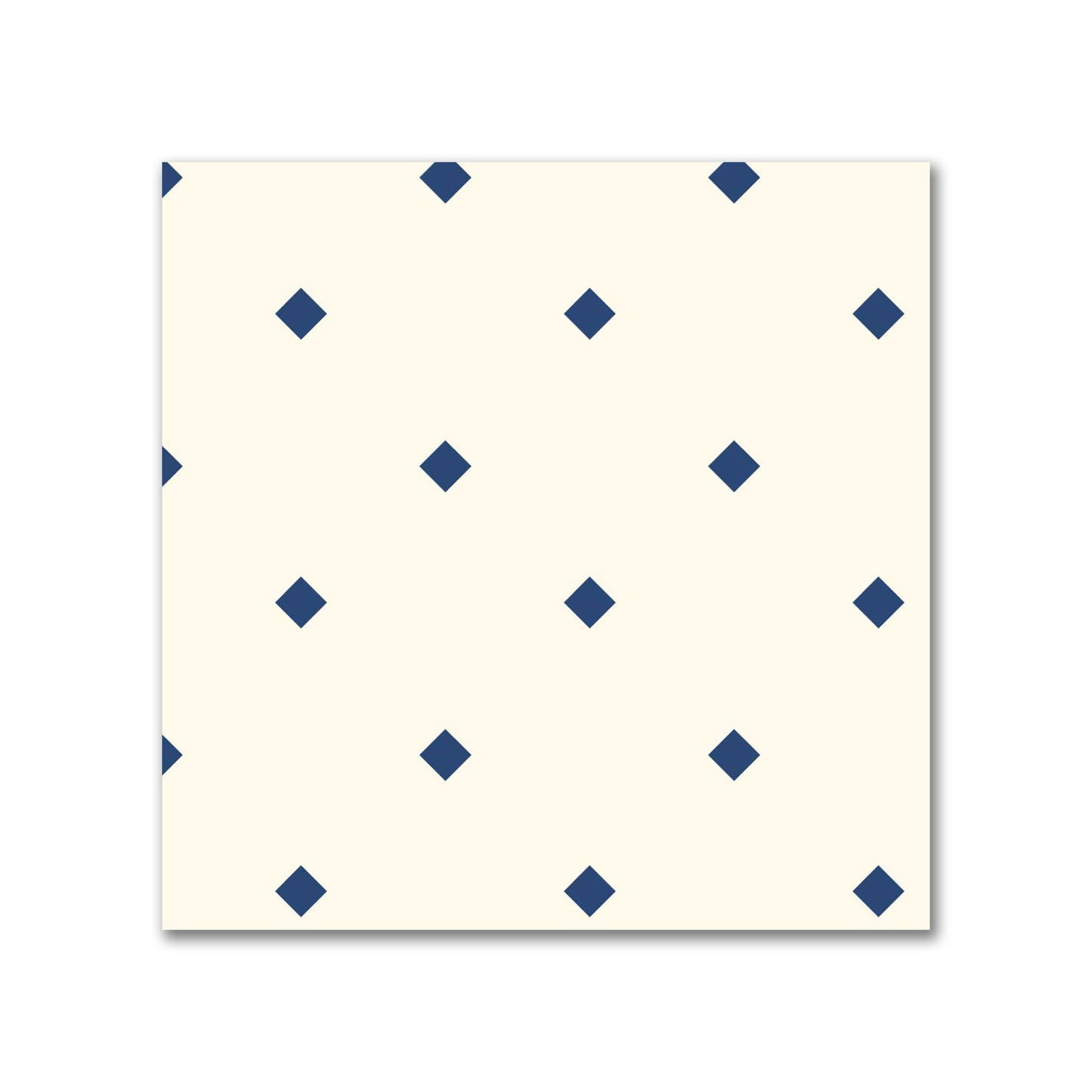 Cotton Canvas Fabric with Royal Blue Diamonds on Pale Cream, FACC-1293-101