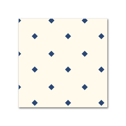 Cotton Canvas Fabric with Royal Blue Diamonds on Pale Cream, FACC-1293-101