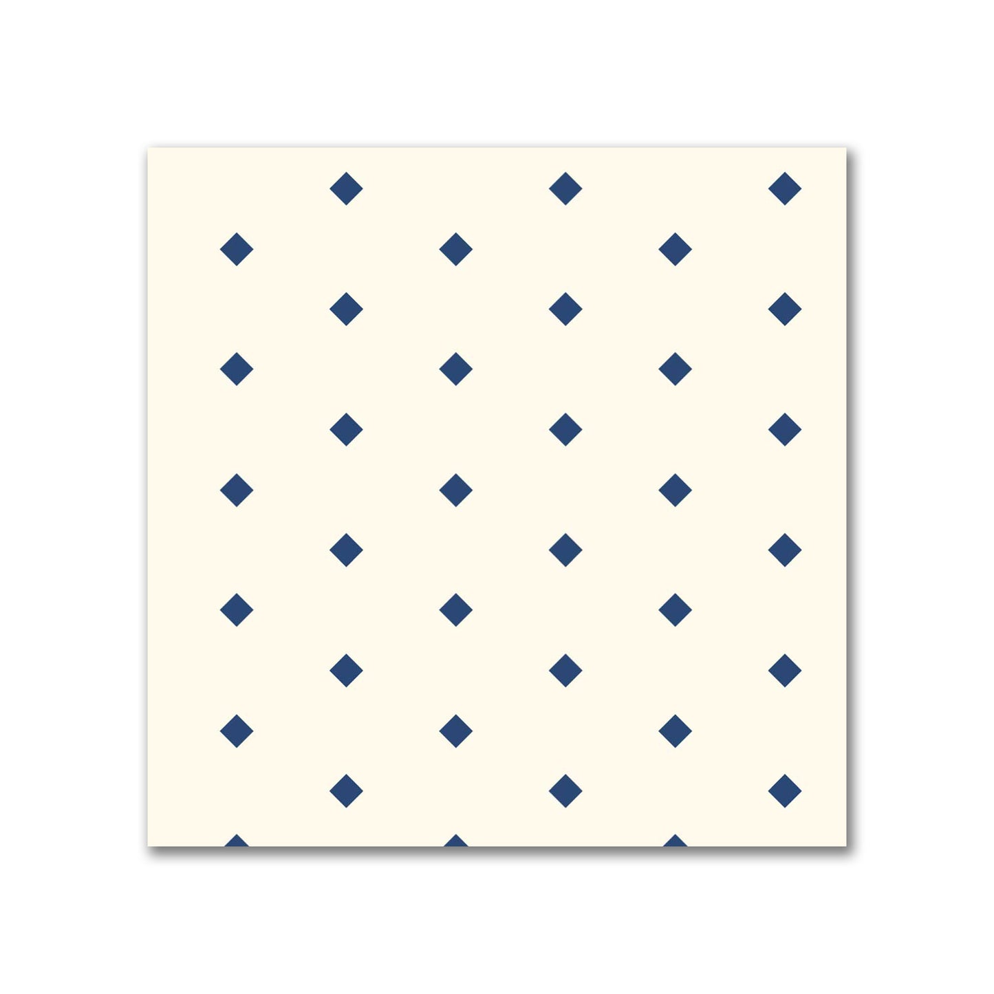 Cotton Canvas Fabric with Fine Royal Blue Diamonds on Pale Cream, FACC-1293-111