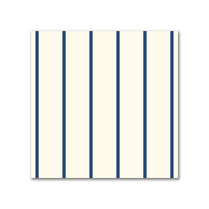 Cotton Canvas Fabric with Fine Royal Blue Stripes on Pale Cream, FACC-1293-151