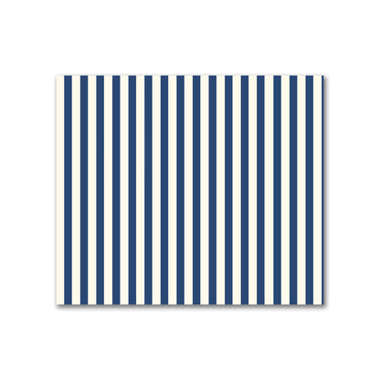 Cotton Canvas Fabric with Thin Royal Blue Bars on Pale Cream, FACC-1293-241