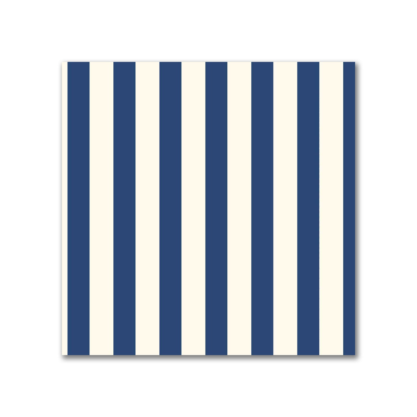 Cotton Canvas Fabric with Thin Royal Blue Bars on Pale Cream, FACC-1293-241