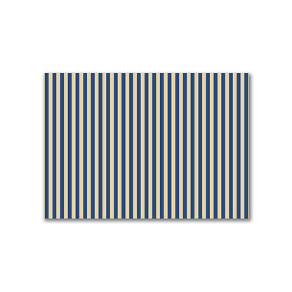 Canvas Fabric with Royal Blue Bars on Tan, FACC-1294-051