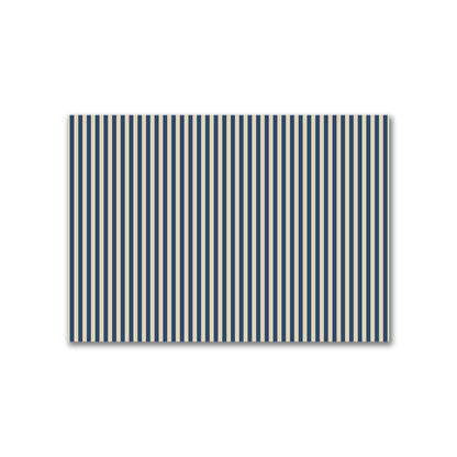 Canvas Fabric with Royal Blue Bars on Tan, FACC-1294-051
