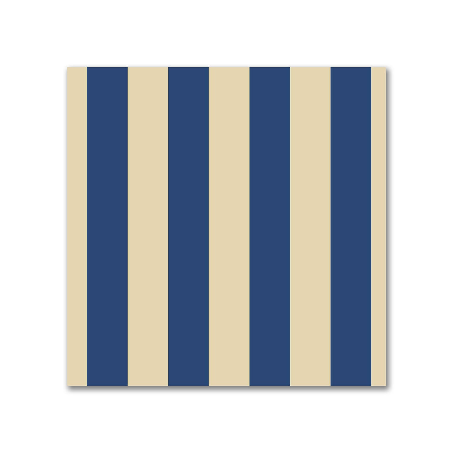 Canvas Fabric with Royal Blue Bars on Tan, FACC-1294-051