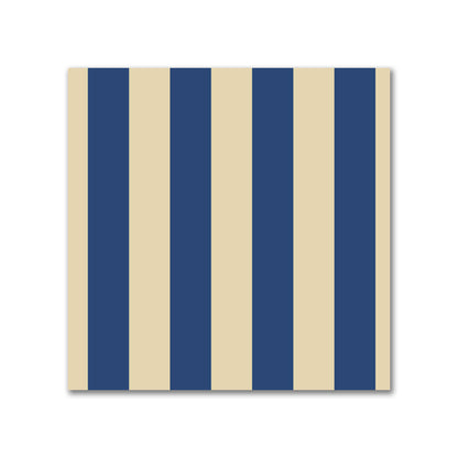 Canvas Fabric with Royal Blue Bars on Tan, FACC-1294-051