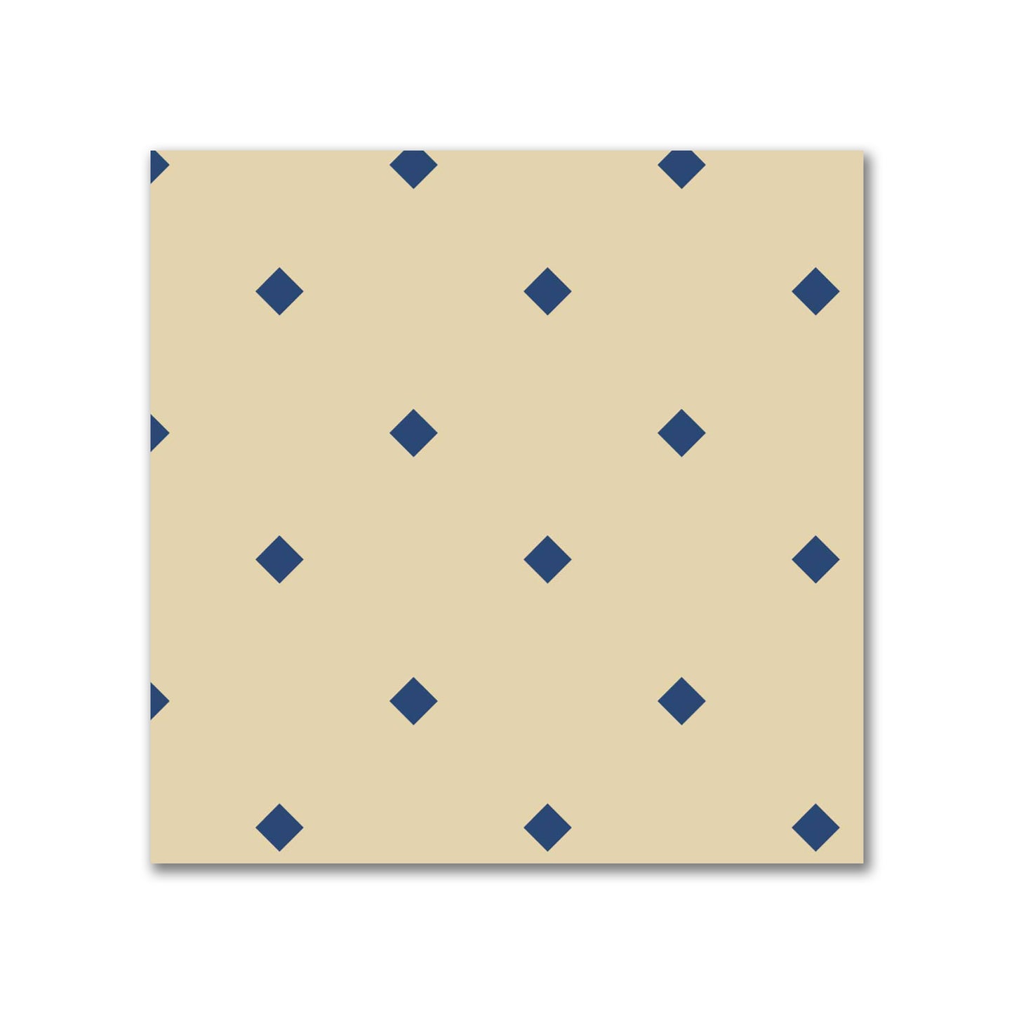 Canvas Fabric with Royal Blue Diamonds on Tan, FACC-1294-101