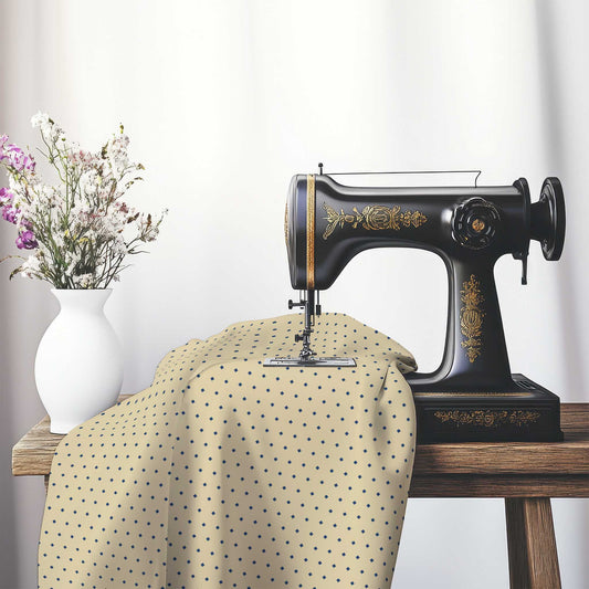 Canvas Fabric with Fine Royal Blue Diamonds on Tan, FACC-1294-111