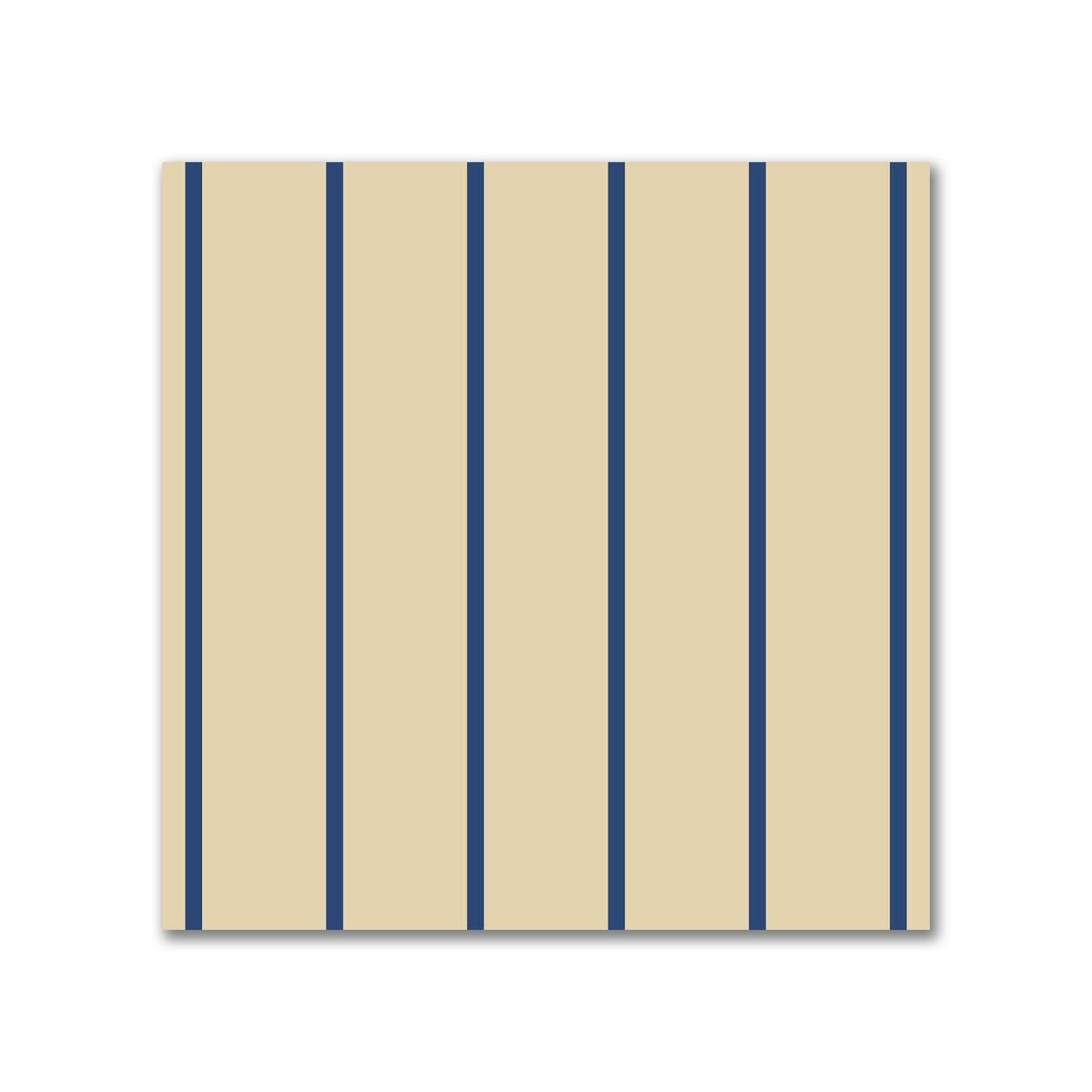Canvas Fabric with Fine Royal Blue Stripes on Tan, FACC-1294-151
