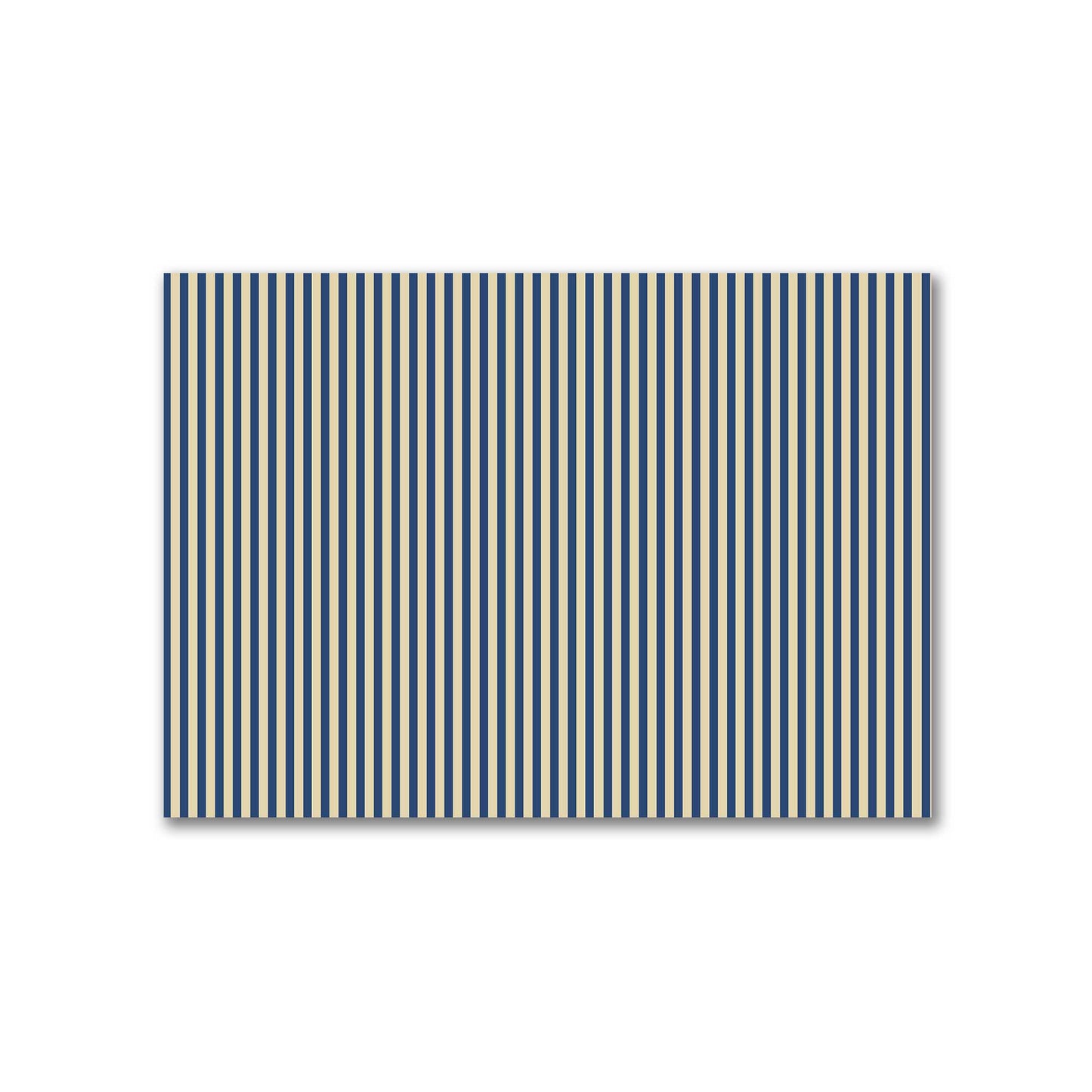 Canvas Fabric with Thin Royal Blue Bars on Tan, FACC-1294-241