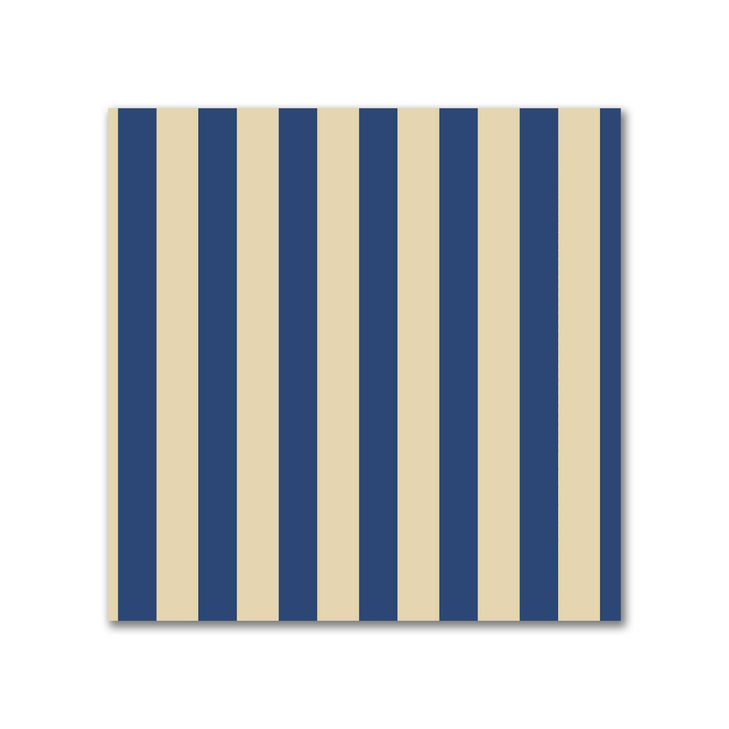 Canvas Fabric with Thin Royal Blue Bars on Tan, FACC-1294-241