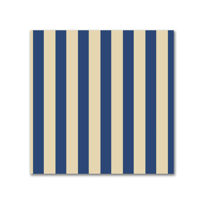 Canvas Fabric with Thin Royal Blue Bars on Tan, FACC-1294-241