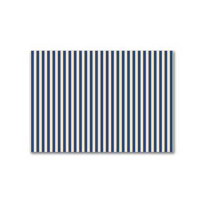 Cotton Canvas Fabric with Royal Blue Bars on Beige, FACC-1295-051