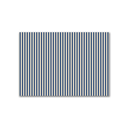 Cotton Canvas Fabric with Royal Blue Bars on Beige, FACC-1295-051