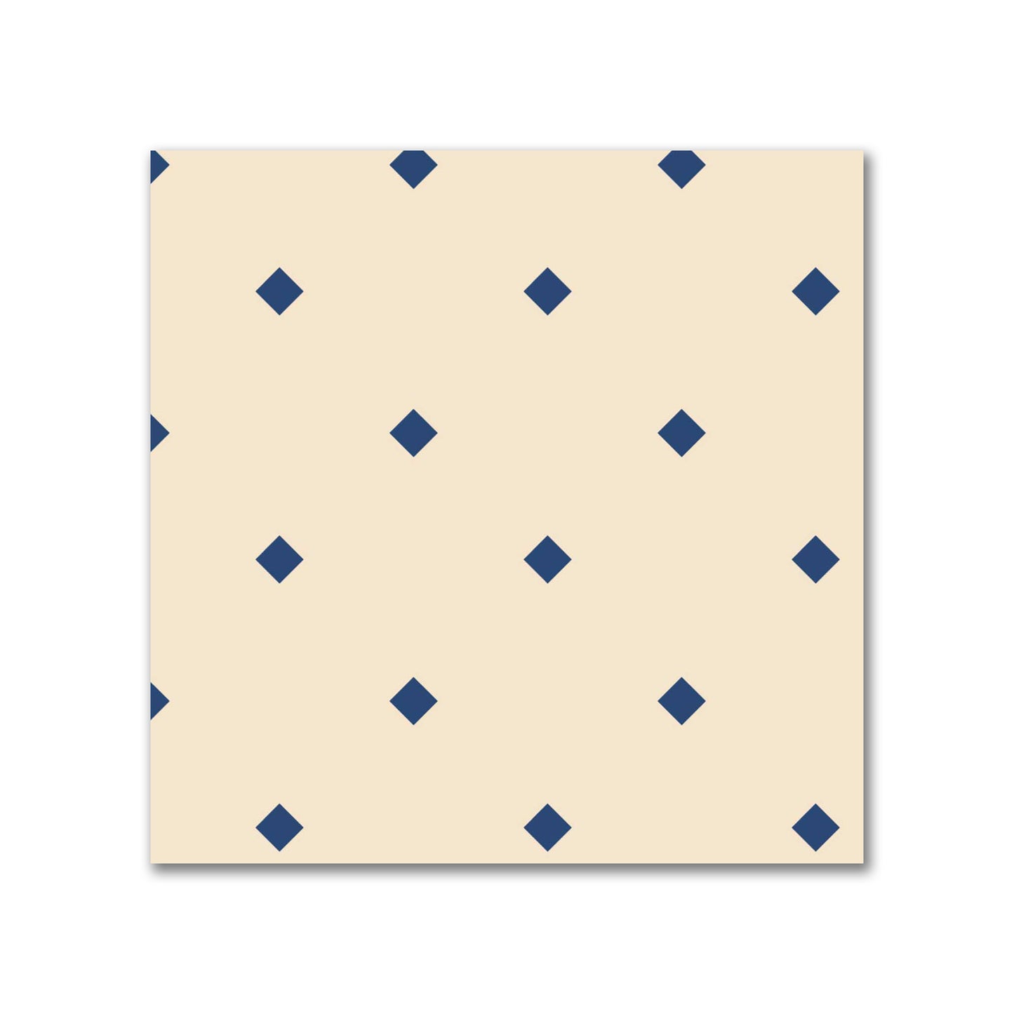 Cotton Canvas Fabric with Royal Blue Diamonds on Beige, FACC-1295-101